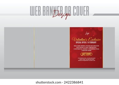 Valentines day banner design template