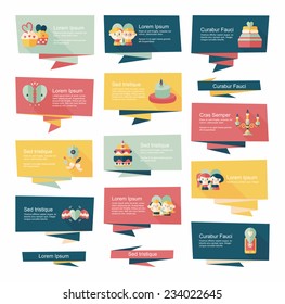 Valentine's Day banner flat design background set, eps10