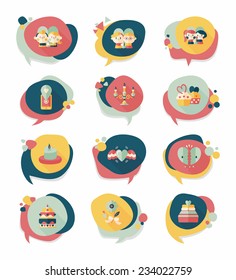 Valentine's Day banner flat design background set, eps10