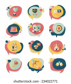 Valentine's Day banner flat design background set, eps10