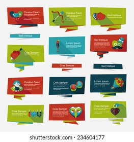 Valentines Day banner flat design background set, eps10