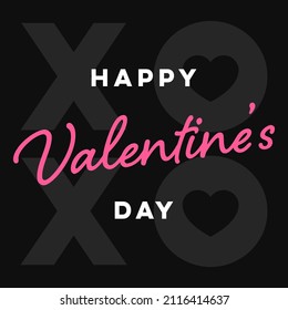 Valentines Day Banner with 'Happy Valntine's Day' Typography. 