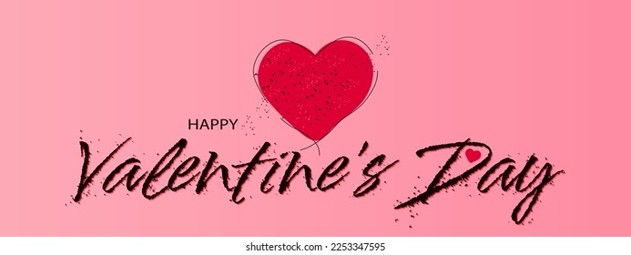 valentine's day banner with heart and congratulatory inscription.