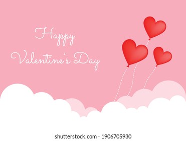 Valentines day banner with hearts background