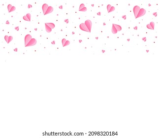 Valentine's day banner, with hearts. Vector illustration