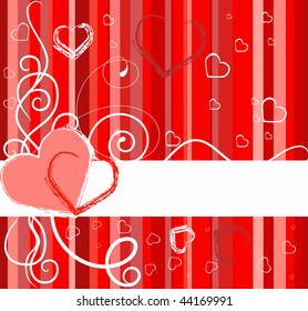 Valentines Day banner with hearts. Vector illustration
