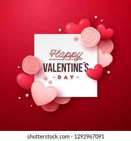 Valentines Day banner. Holiday vector illustration