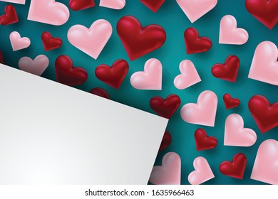 Valentine's day banner. Love hearts design concept background. Vector illustration.
