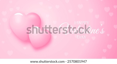 Valentines Day banner with a pink hearts design