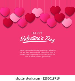 Valentine's day banner quotation template with love hearth shape romance. Vector illustration