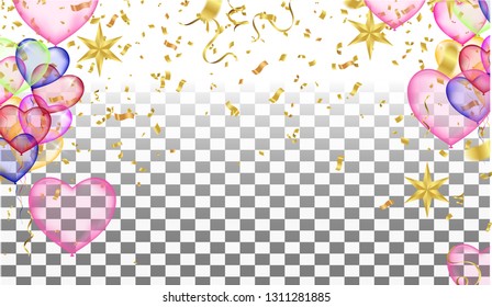 Valentines day. banner template background Colorful Balloons. Win, Party & Sale Design