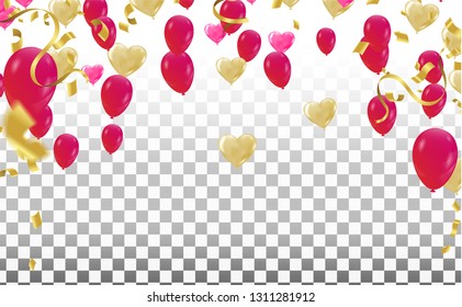 Valentines day. banner template background Colorful Balloons. With Colorful Balloons  Party & Sale Design Happy Luxury