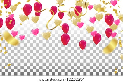 Valentines day. banner template background Colorful Balloons. With Colorful Balloons  Party & Sale Design Happy Luxury