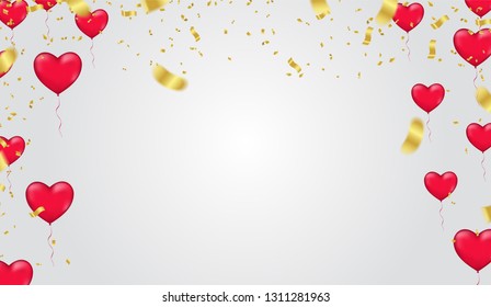 Valentines day. banner template background Colorful Balloons. With Colorful Balloons  Party & Sale Design Happy Luxury