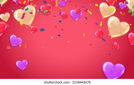 Valentine's day, banner template. heart balloons with background. tags poster design Vector brochure, Celebration, i love you