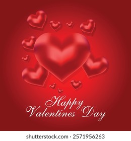 Valentine's day banner template with Heart , text Love  3D Icons. Vector of poster or banner for Valentine's day.