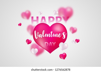 Valentine's day, banner template. red heart with lettering on background. tags poster design Vector brochure.