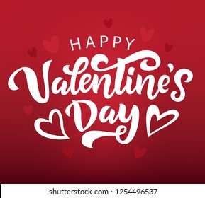 Valentines day banner template. Vector illustration with modern calligraphy. Party invitation, greeting card, discount voucher, poster, flyer, brochure, wallpaper design.