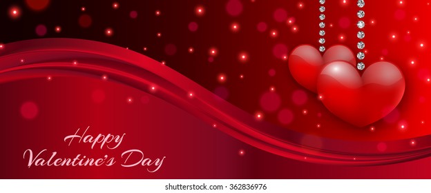 Valentines day banner. Vector illustration.