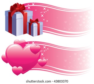 Valentine`s Day Banners.