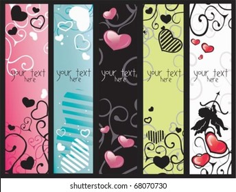 valentine`s day banners.