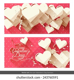 Valentine's Day banners - flat design style 