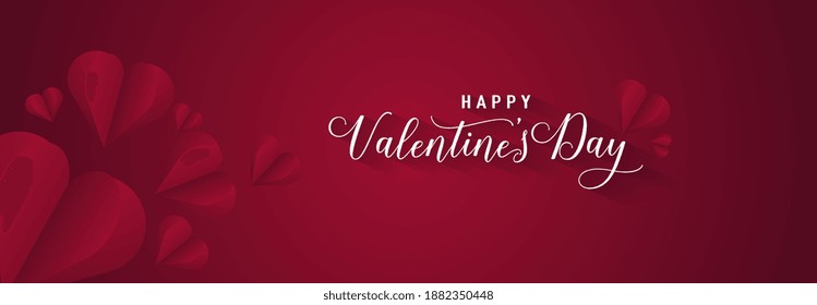 Valentines day banners with heart pattern and typography of happy valentines day text . Vector illustration. Wallpaper, flyers, invitation, posters, brochure, banners.