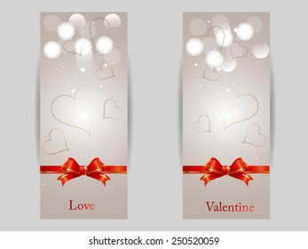 Valentine`s day banners set.
