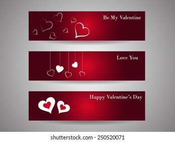 Valentine`s day banners set.