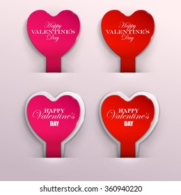 Valentine`s day banners set. Vector illustration.