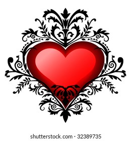 Valentine's day baroque heart