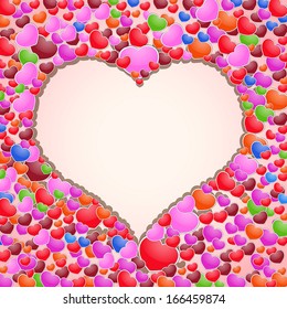 Valentines Day beautiful background with ornaments and heart. 