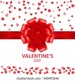 Valentines Day beautiful background with ornaments and heart. Place for your text. Vector 