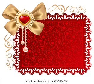 Valentines Day beautiful background  with ornaments and heart. Place for your text.