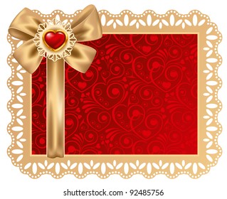 Valentines Day beautiful background  with ornaments and heart. Place for your text.