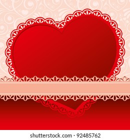 Valentines Day beautiful background  with ornaments and heart. Place for your text.