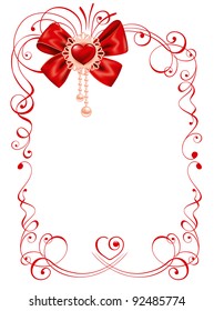 Valentines Day beautiful background  with ornaments and heart. Place for your text.