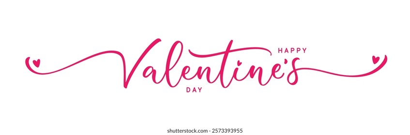 Valentines day beautiful calligraphy lettering composition isolated on white background. Holiday typography design.