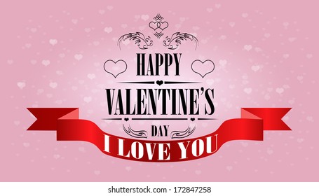 Valentine's day beautiful card. Vector 