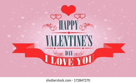Valentine's day beautiful card. Vector 
