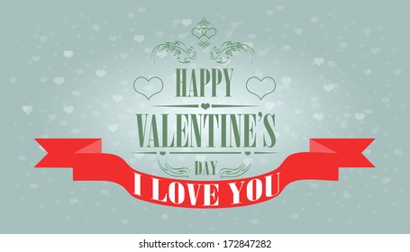 Valentine's day beautiful card. Vector 