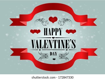 Valentine's day beautiful card. Vector 