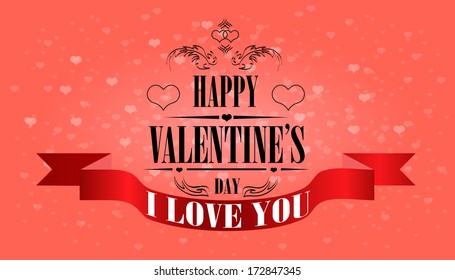 Valentine's day beautiful card. Vector 