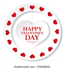 Valentine's day. Big heart in center of circle