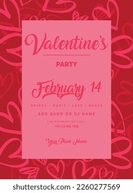 Valentine's day big party poster flyer  or social media post design