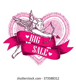 Valentines day. Big sale tag