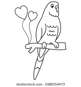 Valentine's Day bird Coloring Pages for Kids
