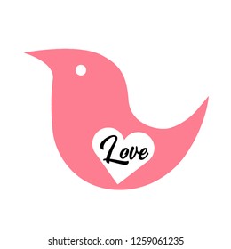 valentines day bird illustration