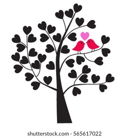 valentine's day birds in tree