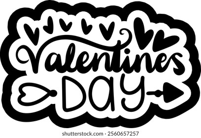 valentines day black vector graphic design and cut file